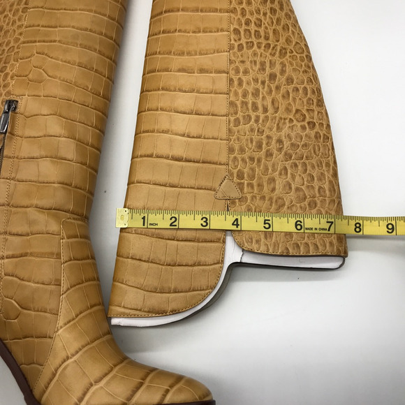 Vince Camuto Womens Palley Over Knee Boots Beige Crocodile Print Leather 7 M New - Picture 6 of 12